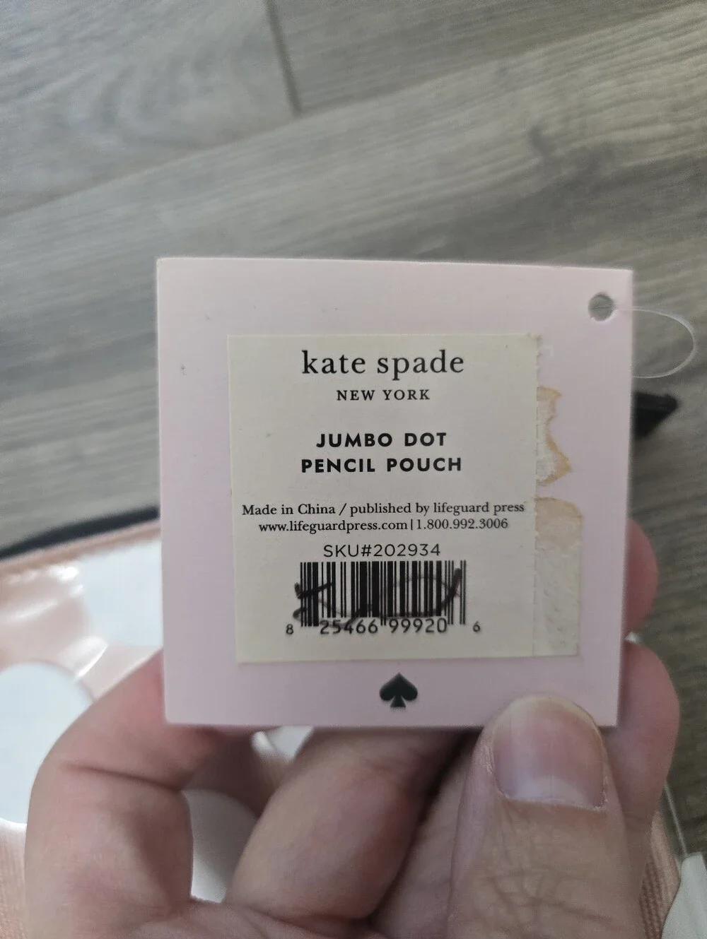 Kate Spade Jumbo Dot Pencil Pouch Peach White Black